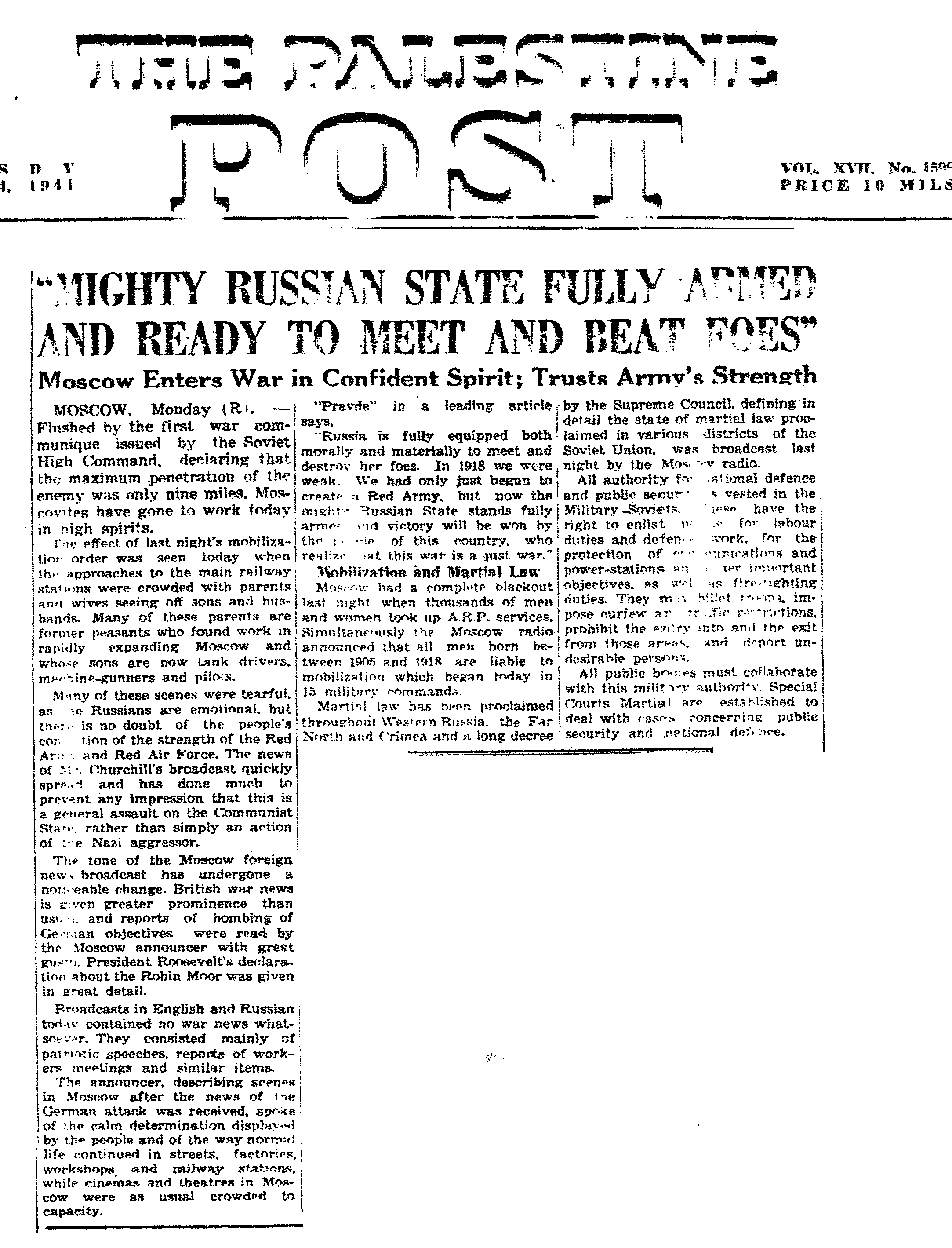 Scanned document — June 21, 1941, Operation Barbarossa and Sopockin